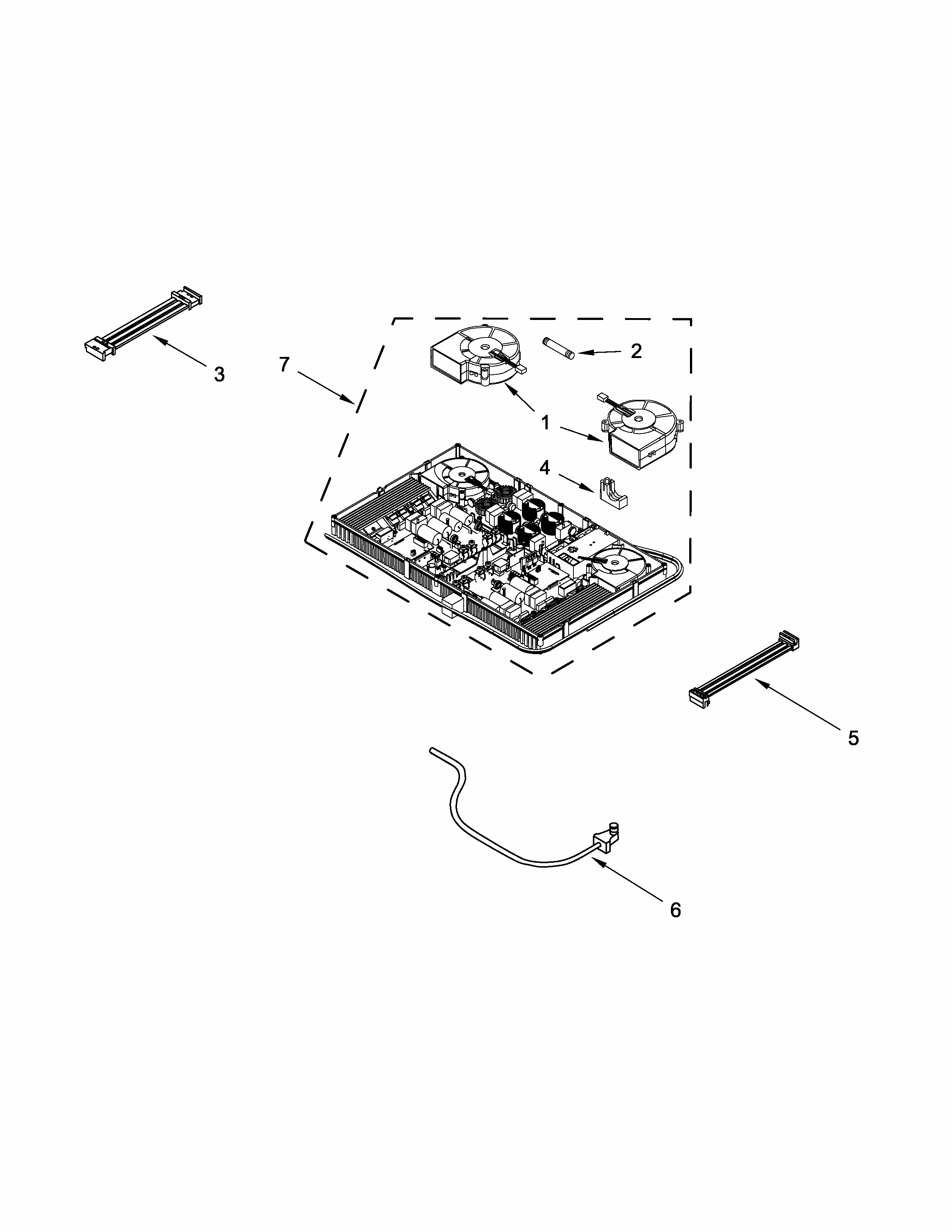 Interior Parts Diagram and Parts List for ICI500XB01  Whirlpool Cooktop