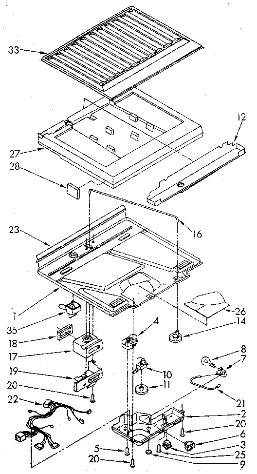Compartment Separator Diagram and Parts List for ET16AKXSG10  Whirlpool Refrigerator