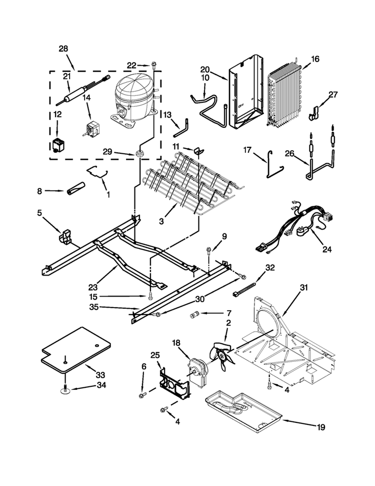 Unit Parts Diagram and Parts List for 7WRS22FDBW00  Whirlpool Refrigerator