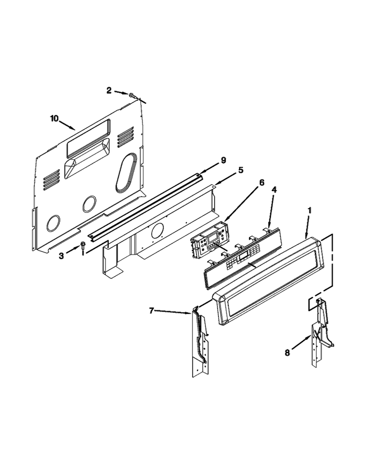 Control Panel Parts Diagram and Parts List for WFI910H0AS1  KitchenAid Range