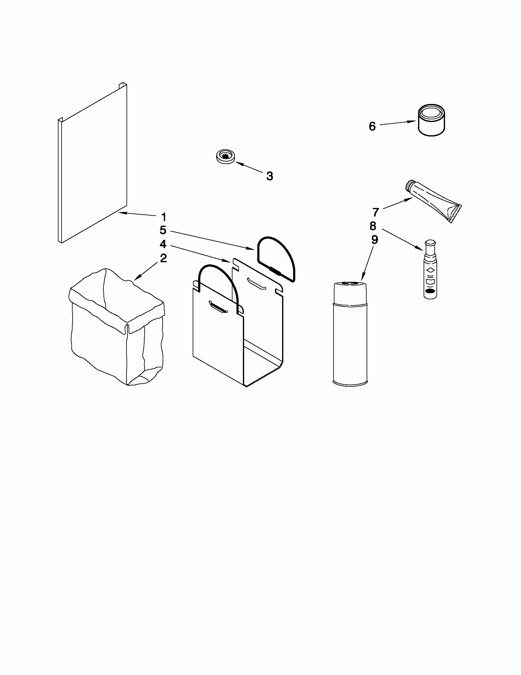 Accessory Parts Diagram and Parts List for 66514732111  Kenmore Trash Compactor