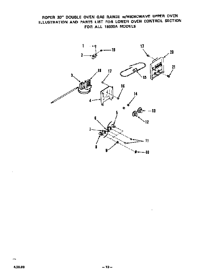 Section 3 Diagram and Parts List for 1893*0A  Roper Range