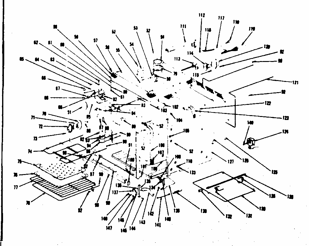 Body Section Diagram and Parts List for 8504256821  Kenmore Range
