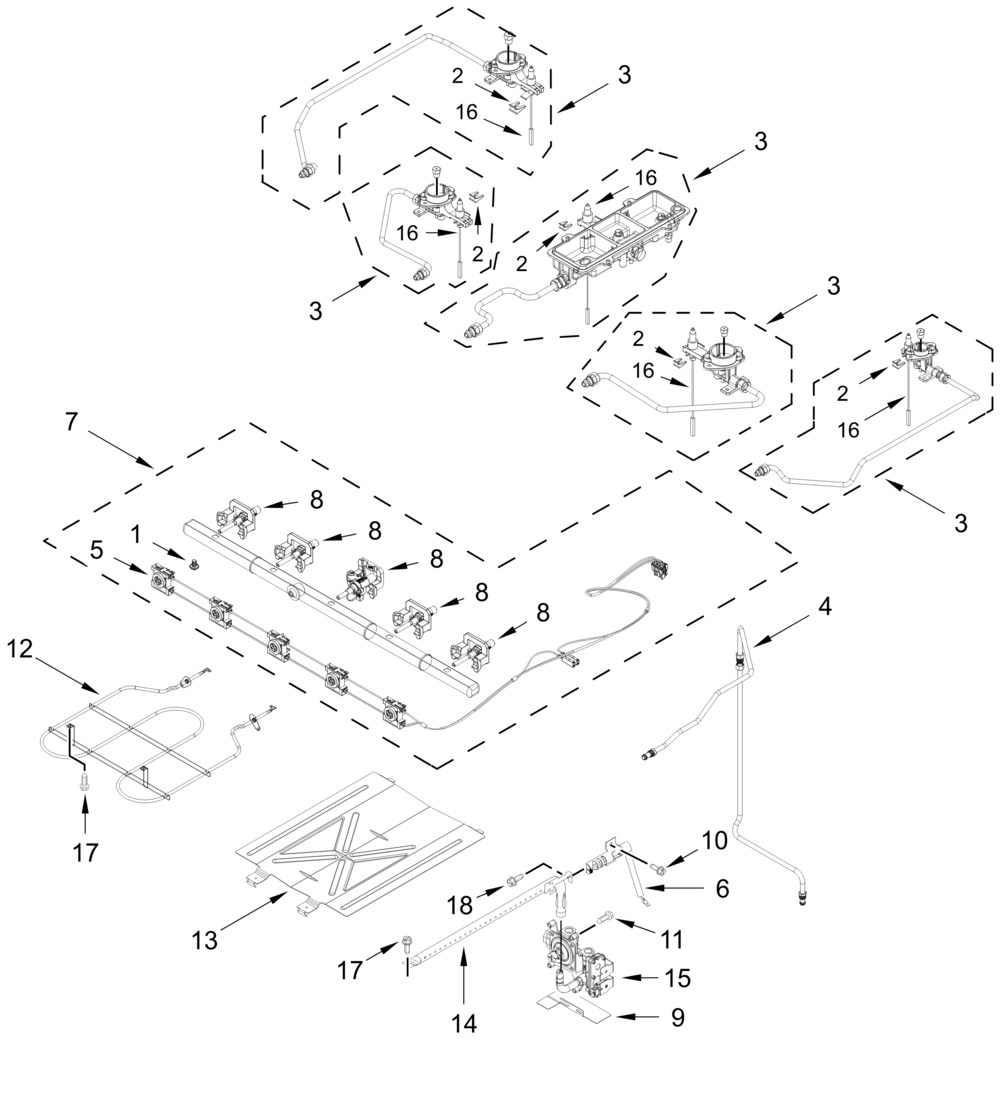 Manifold Parts Diagram and Parts List for KSGS330SPS0  Whirlpool Range