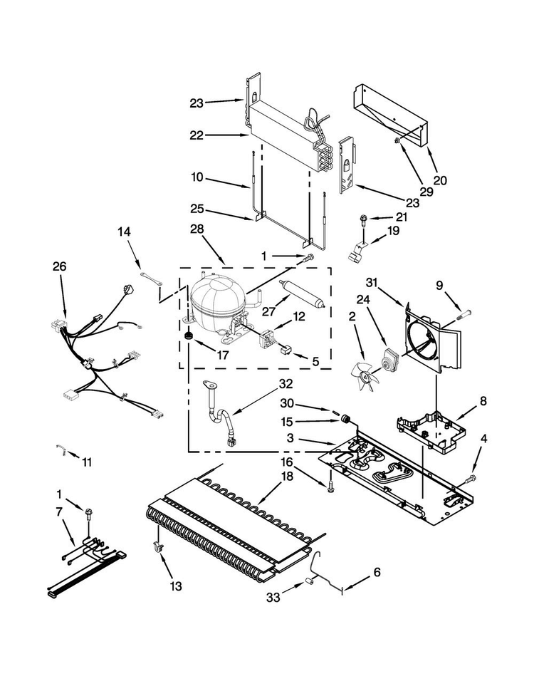 Unit Parts Diagram and Parts List for KRBR109ESS00  KitchenAid Refrigerator