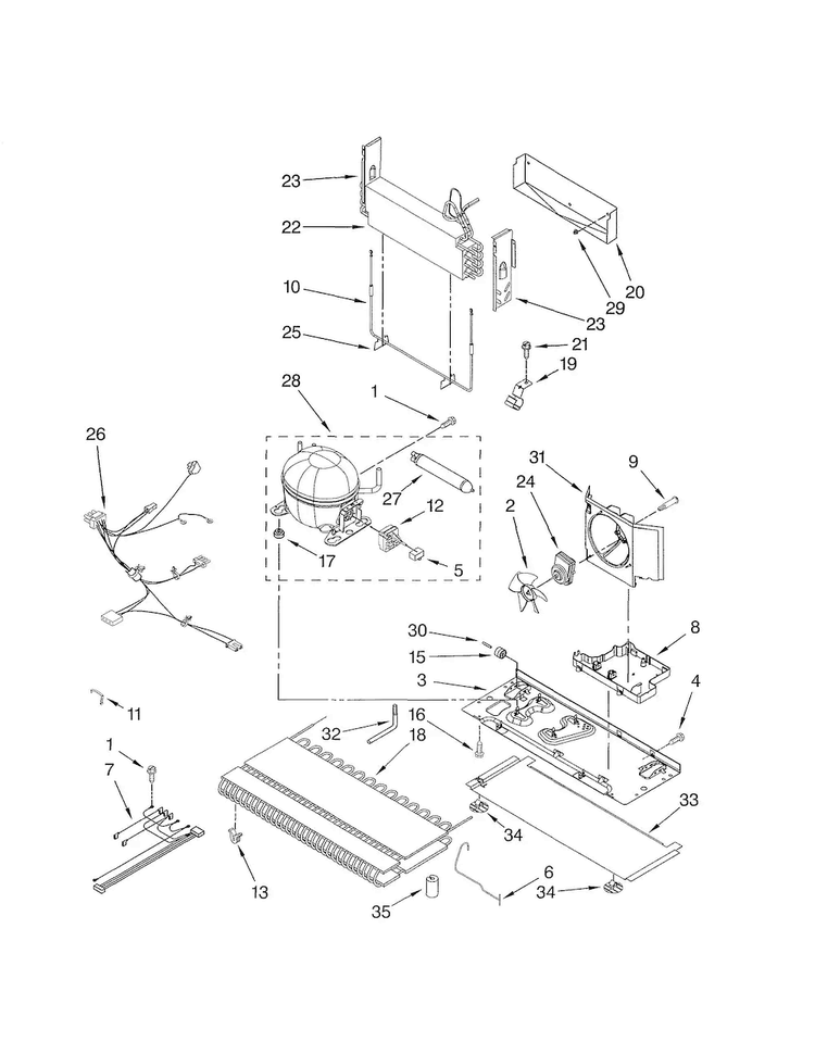 Unit Parts Diagram and Parts List for GI5FSAXVY03  Whirlpool Refrigerator