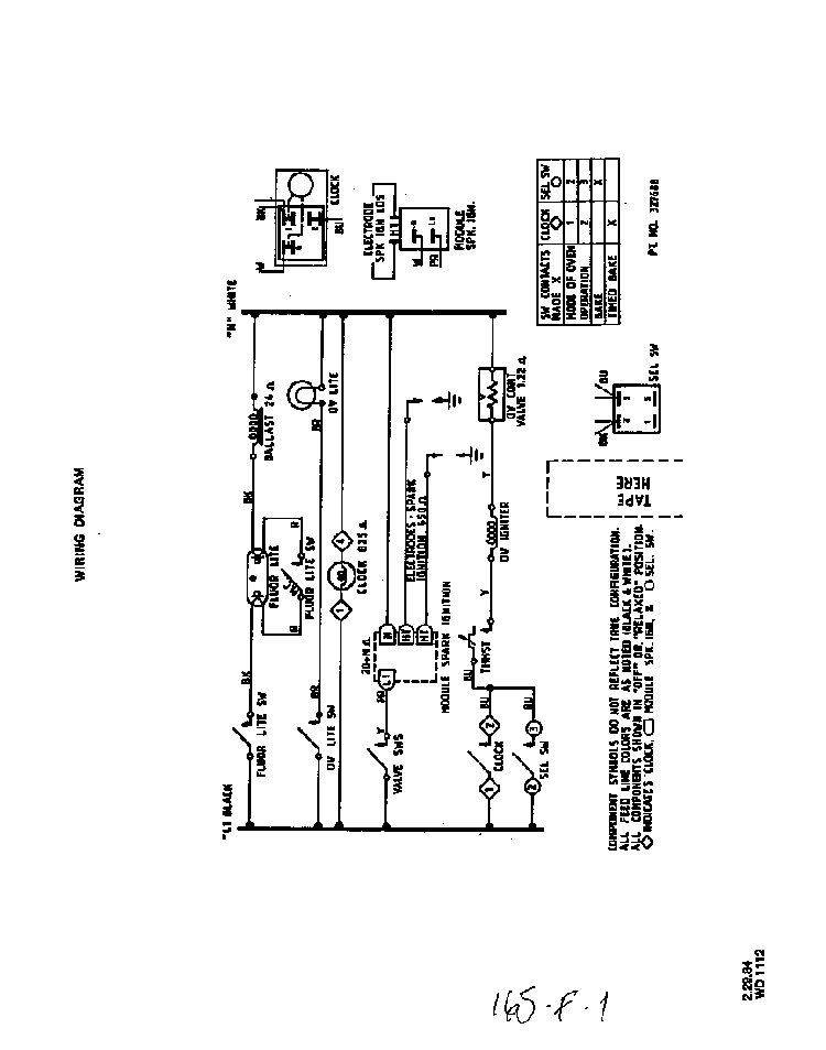 Wiring Diagram Diagram and Parts List for 1335*0A  Roper Range
