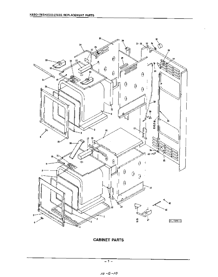 CABINET Diagram and Parts List for KESO176S  KitchenAid Wall Oven