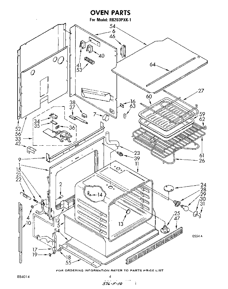 SECTION Diagram and Parts List for RB260PXK1  Whirlpool Wall Oven