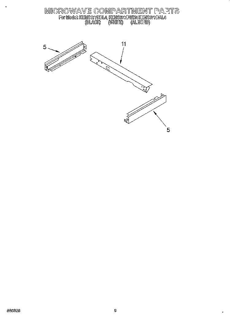 MICROWAVE COMPARTMENT Diagram and Parts List for KEMS377DBL4  KitchenAid Microwave Oven Combo