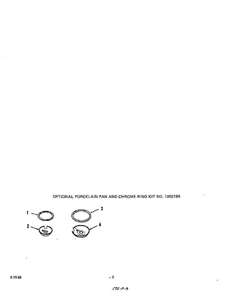LIT/OPTIONAL PORCELAIN PAN AND CHRO Diagram and Parts List for 2426W0A  Roper Range