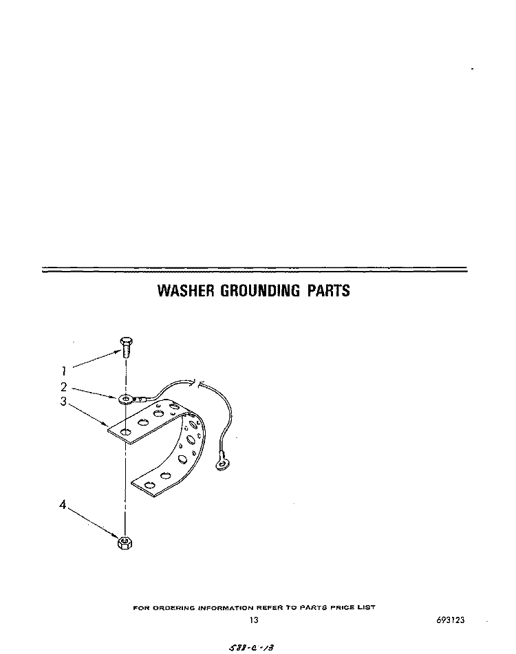 WASHER GROUNDING Diagram and Parts List for LT4905XMW0  Whirlpool Washer Dryer Combo