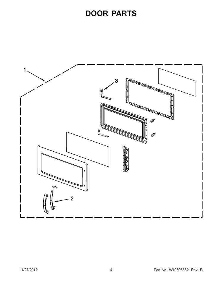 DOOR PARTS Diagram and Parts List for WMH2175XVT5  Whirlpool Microwave