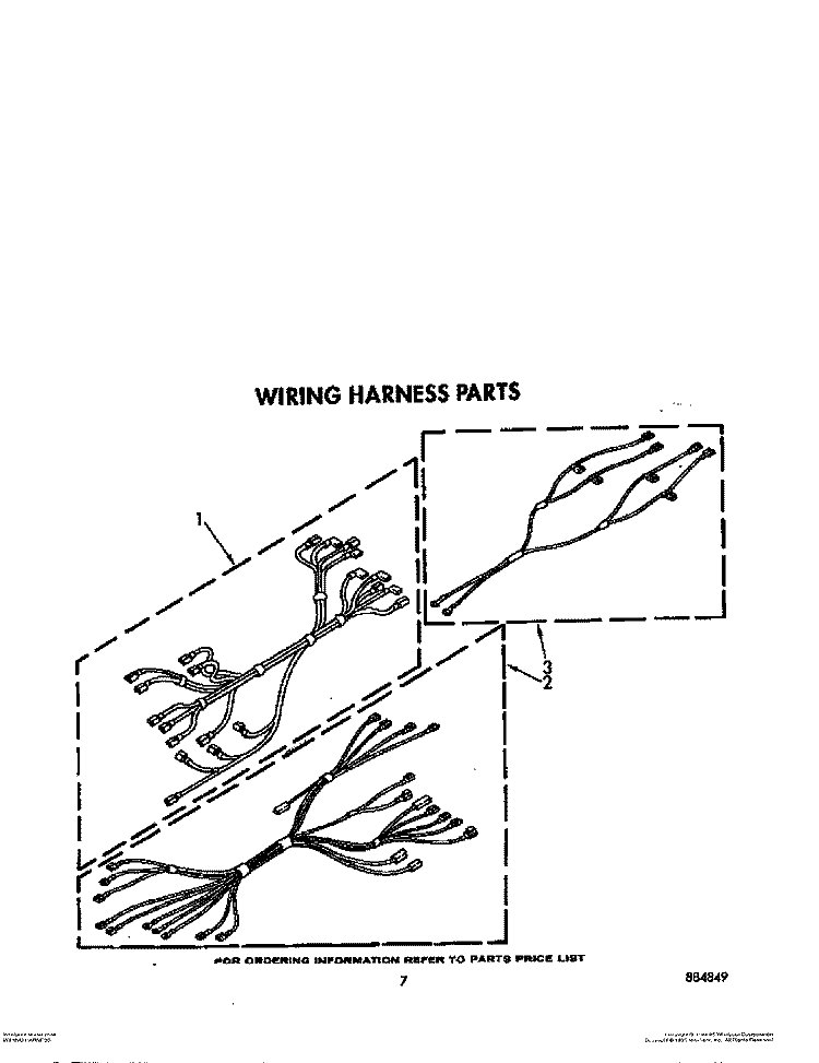 WIRING HARNESS Diagram and Parts List for RF366BXVN2  Whirlpool Range
