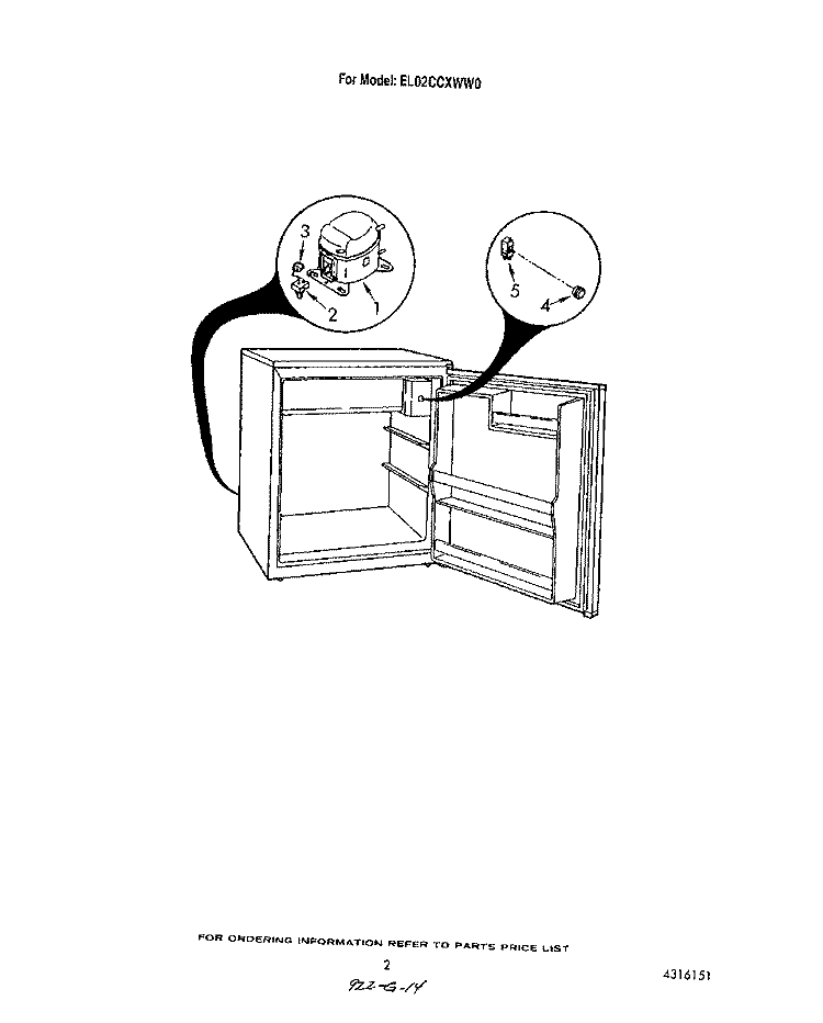 SECTION Diagram and Parts List for EL02CCXWW0  Whirlpool Refrigerator