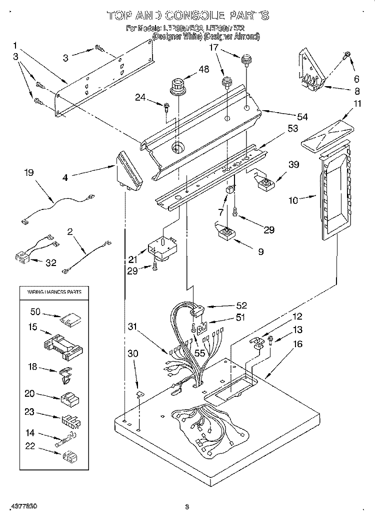 SECTION Diagram and Parts List for LER8857EQ2  Whirlpool Dryer