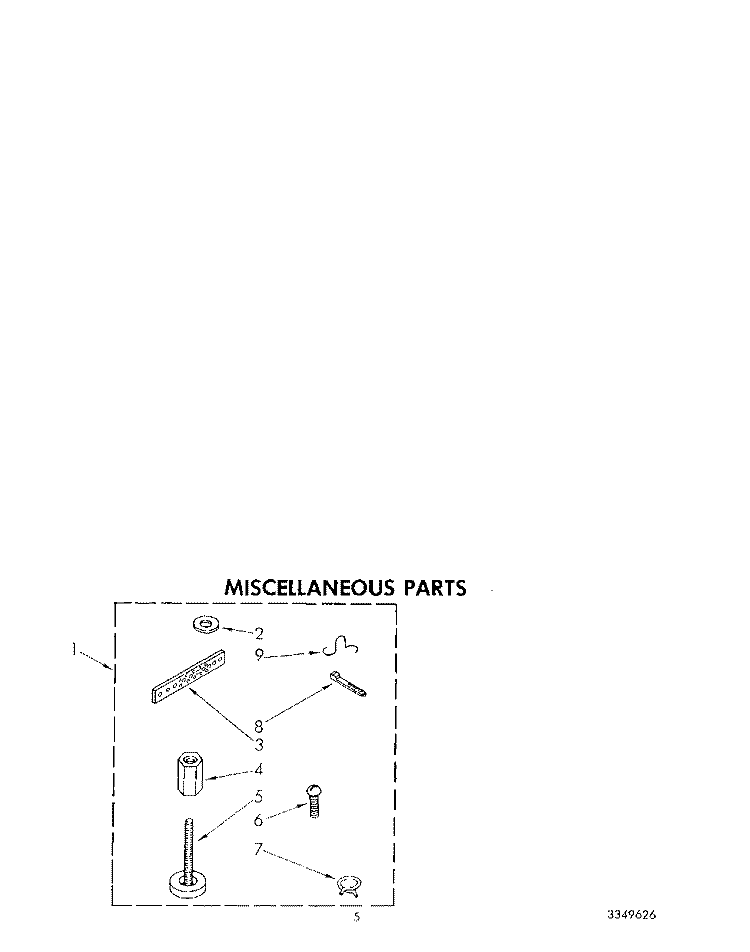 MISCELLANEOUS Diagram and Parts List for LA6090XSW1  Whirlpool Washer