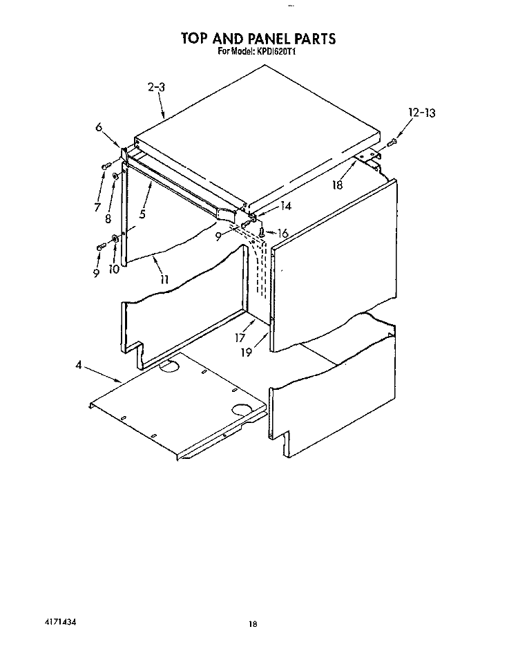 SECTION Diagram and Parts List for KPDI620T1  KitchenAid Dishwasher