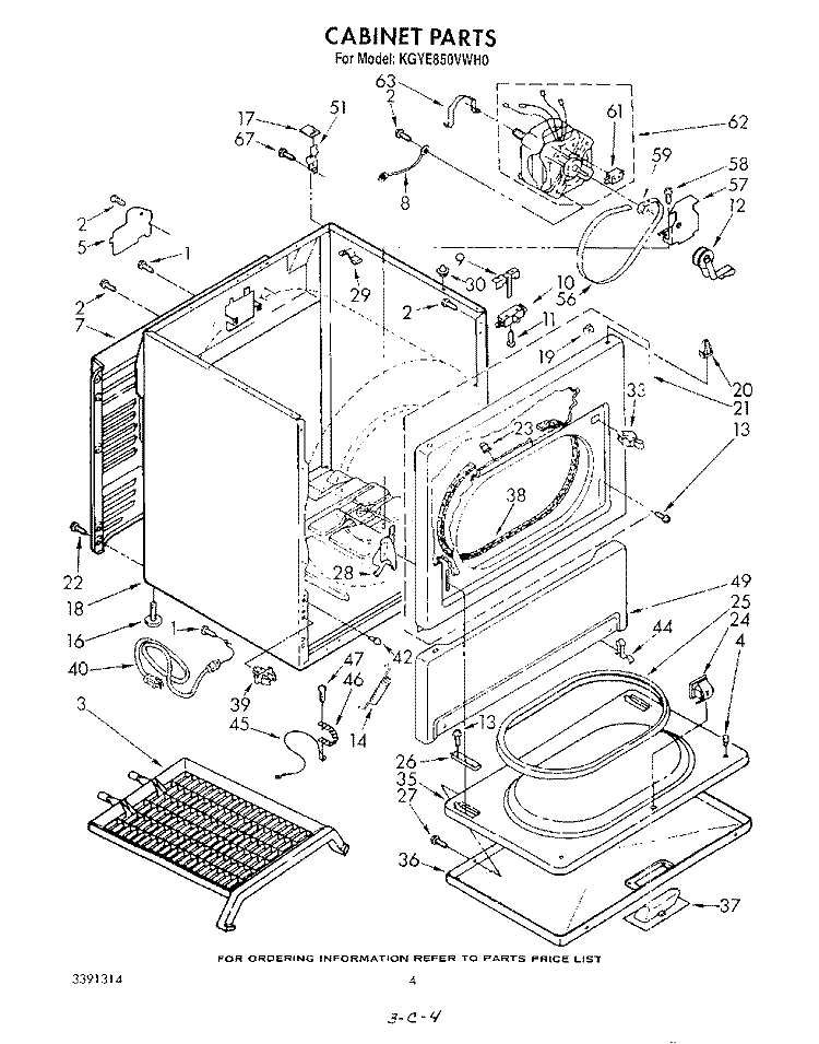 CABINET Diagram and Parts List for KGYE850VAL0  KitchenAid Dryer