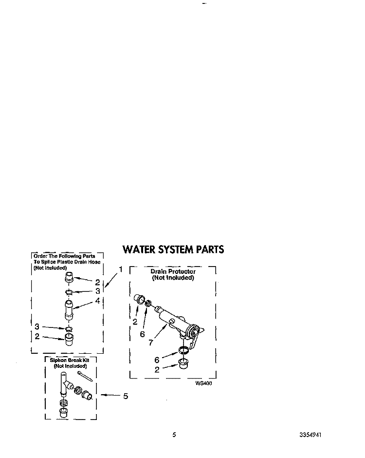 WATER SYSTEM Diagram and Parts List for AL2121WW1  Whirlpool Washer