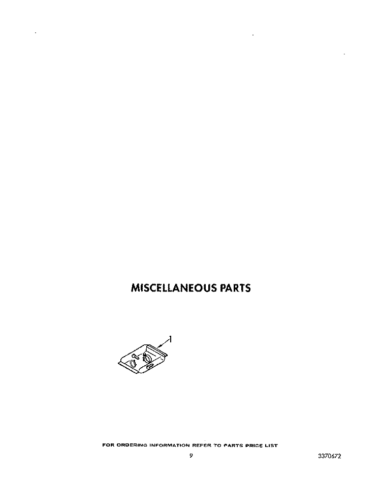 MISCELLANEOUS Diagram and Parts List for DU9700XY0  Whirlpool Dishwasher