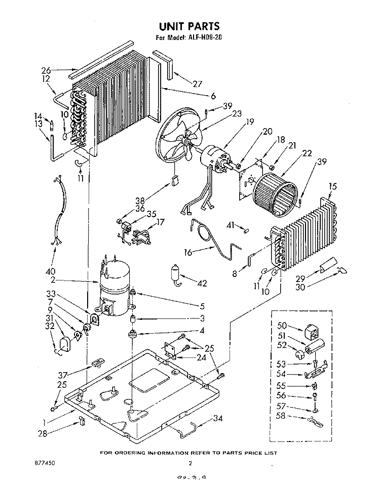 SECTION Diagram and Parts List for ALFH0820  Whirlpool Air Conditioner