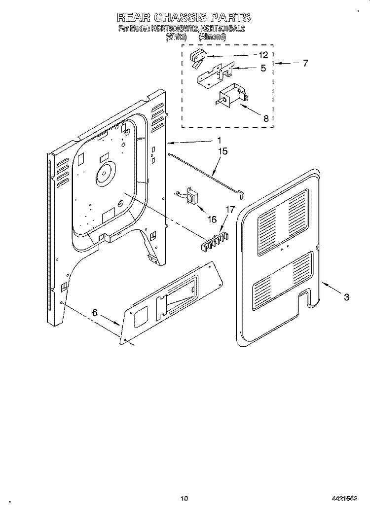 REAR CHASSIS, OPTIONAL Diagram and Parts List for KGRT500BAL2  KitchenAid Range