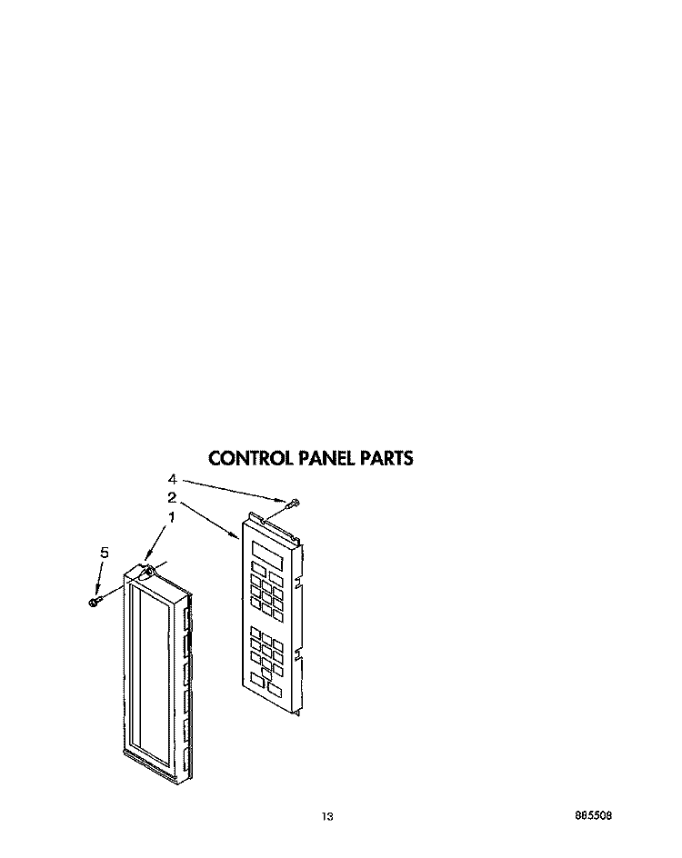 CONTROL PANEL Diagram and Parts List for RM778PXXB1  Whirlpool Microwave Oven Combo