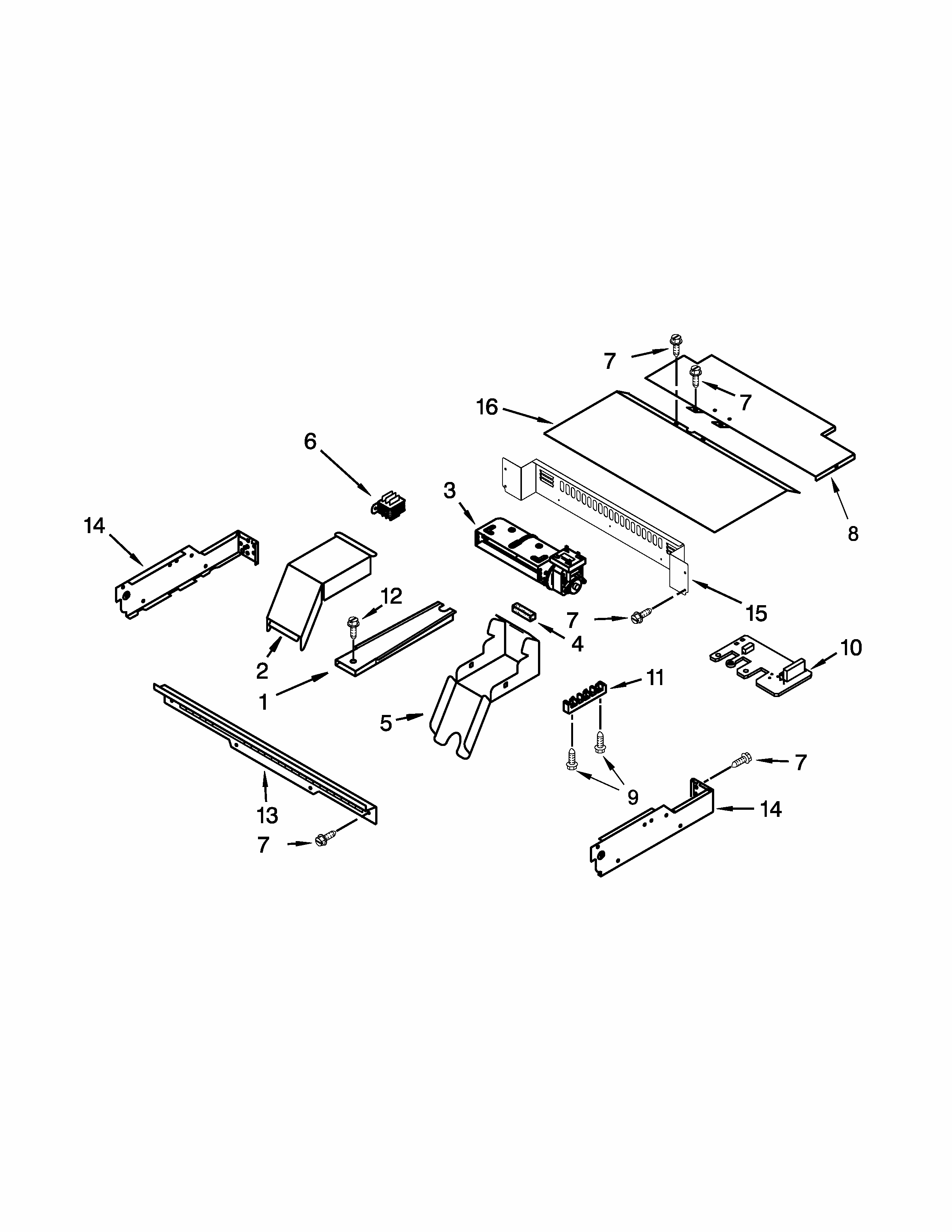 Top Venting Parts Diagram and Parts List for IBS350PYB01  Whirlpool Wall Oven