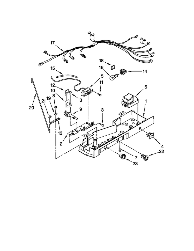 Control Parts Diagram and Parts List for 10650212011  Kenmore Refrigerator