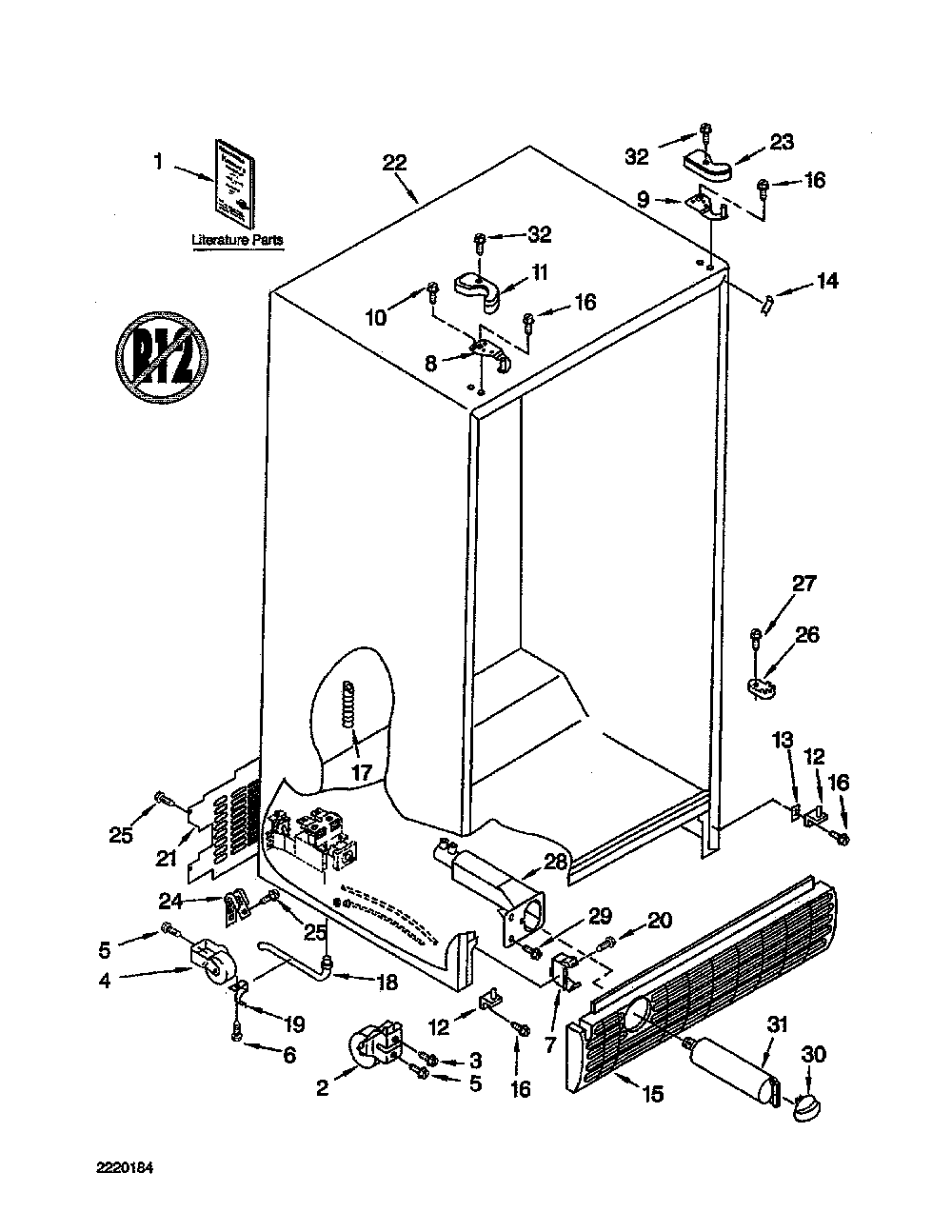 White-106.52242102/bisque-106.52244102 Diagram and Parts List for 10652242102  Kenmore Refrigerator