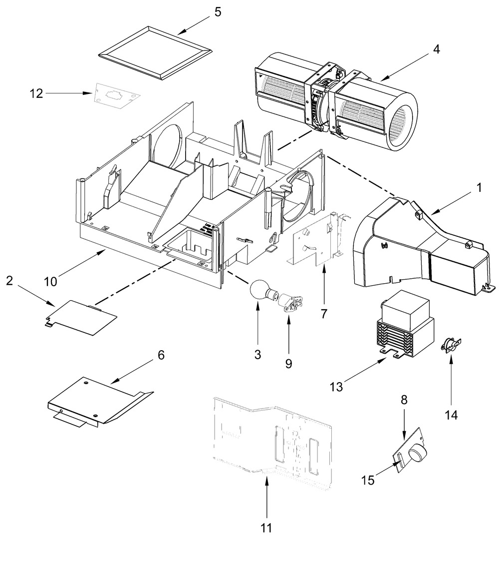 Air Flow Parts Diagram and Parts List for YAMV2307PFW11,YAMV2307PFS11  Whirlpool Microwave