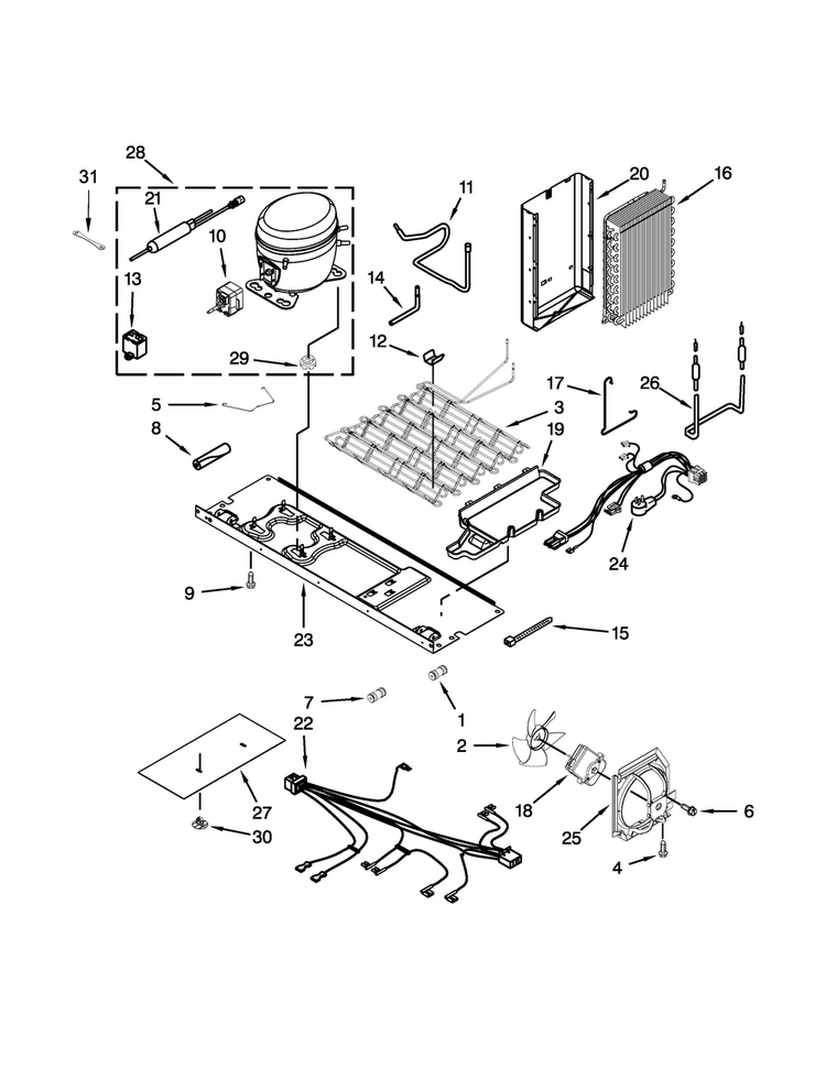 Unit Parts Diagram and Parts List for WRS576FIDM01  Whirlpool Refrigerator