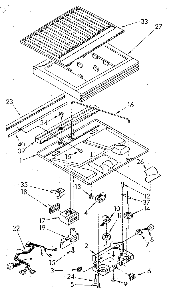 Compartment Separator Diagram and Parts List for ET20GKXSF01  Whirlpool Refrigerator