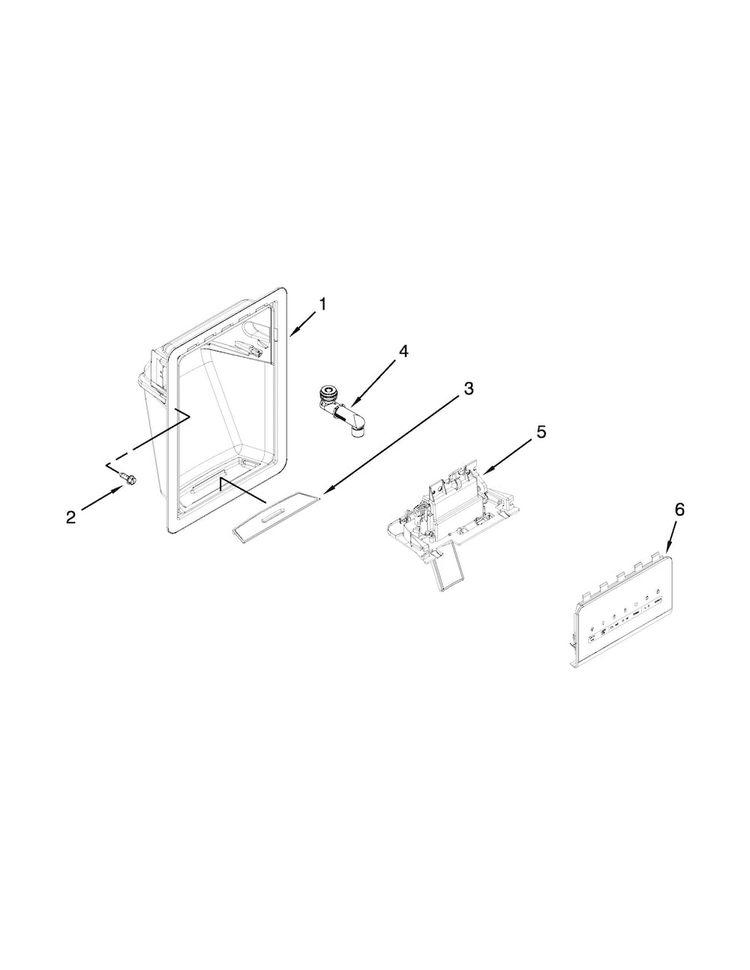 Dispenser Parts Diagram and Parts List for 10651123211  Kenmore Refrigerator