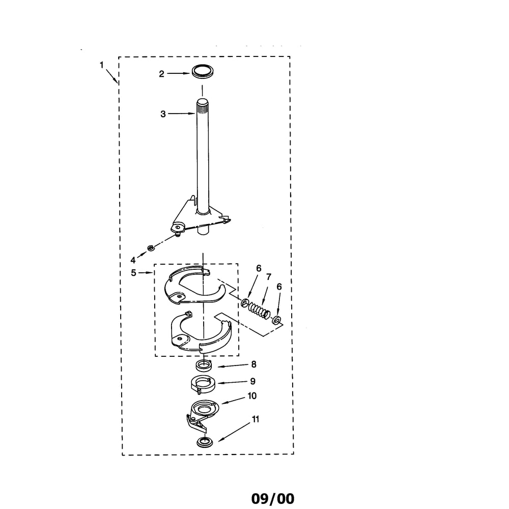 Brake And Drive Tube Diagram and Parts List for 8271972  Whirlpool Laundry Accessories