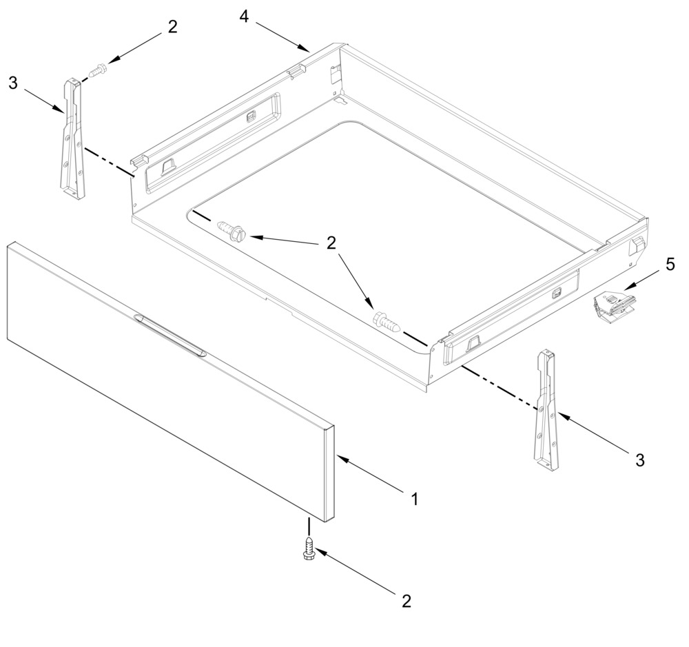 Drawer Parts Diagram and Parts List for WSES5030SZ0  Whirlpool Wall Oven