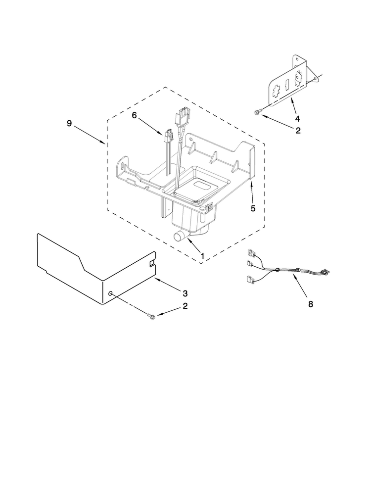 Pump Parts Diagram and Parts List for 10689589703  Kenmore Ice Maker