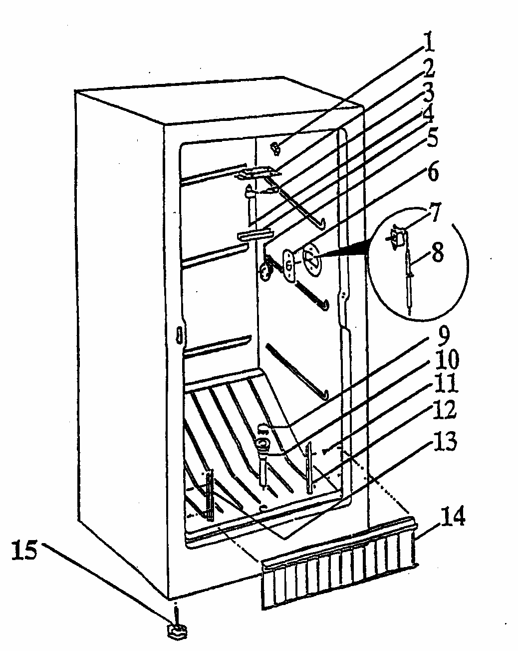 Cabinet Parts Diagram and Parts List for UCF180H  Whirlpool Freezer