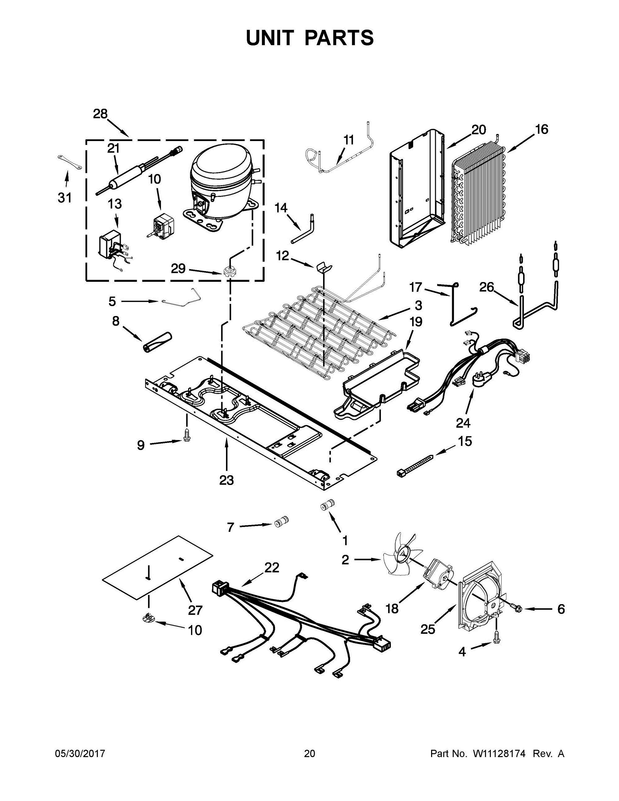 11 - UNIT PARTS Diagram and Parts List for WRS571CIDB02  Whirlpool Refrigerator