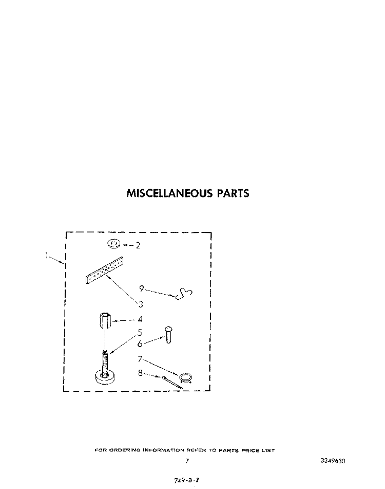 MISCELLANEOUS Diagram and Parts List for LA3400XSW1  Whirlpool Washer