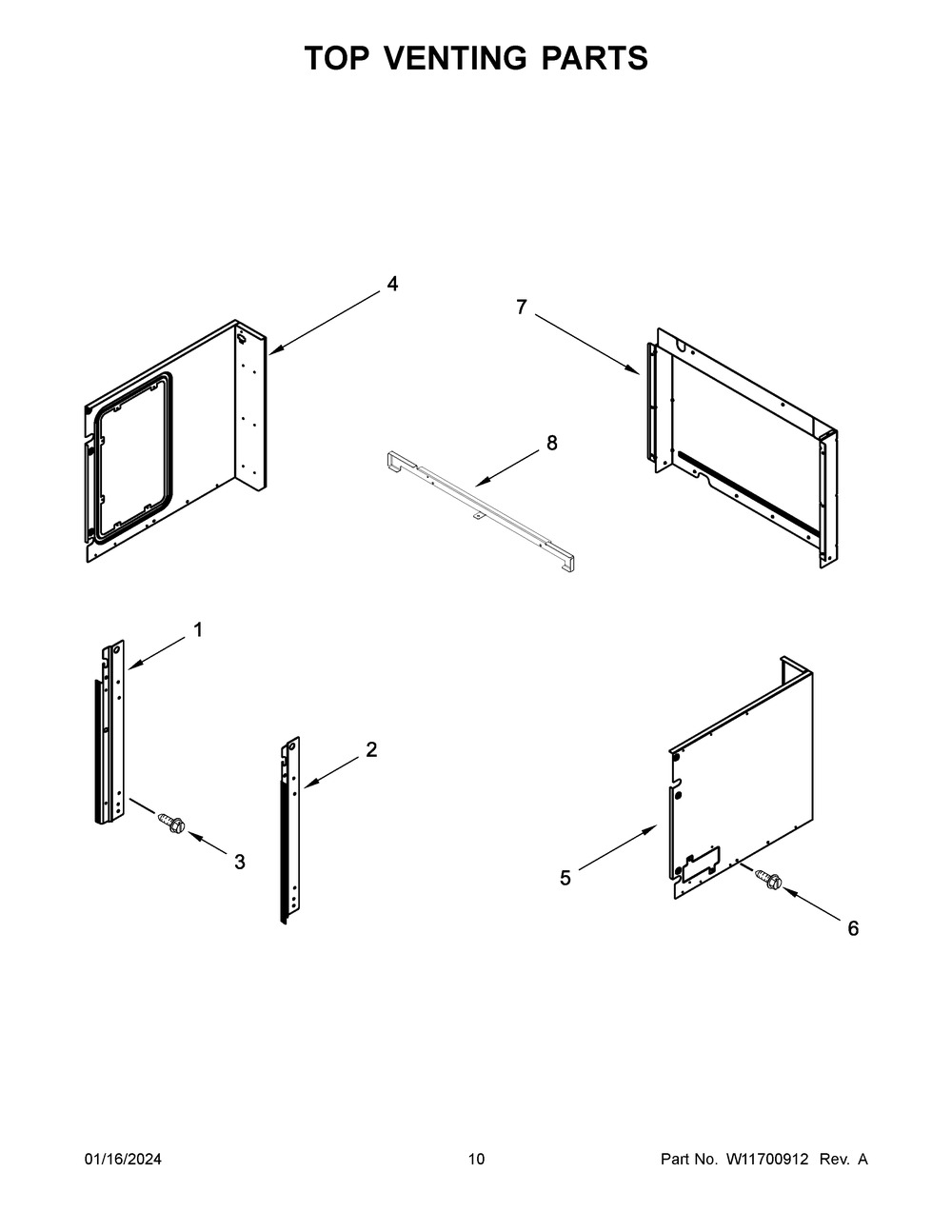 Top Venting Parts Diagram and Parts List for KOEC527PBS00  KitchenAid Microwave Oven Combo