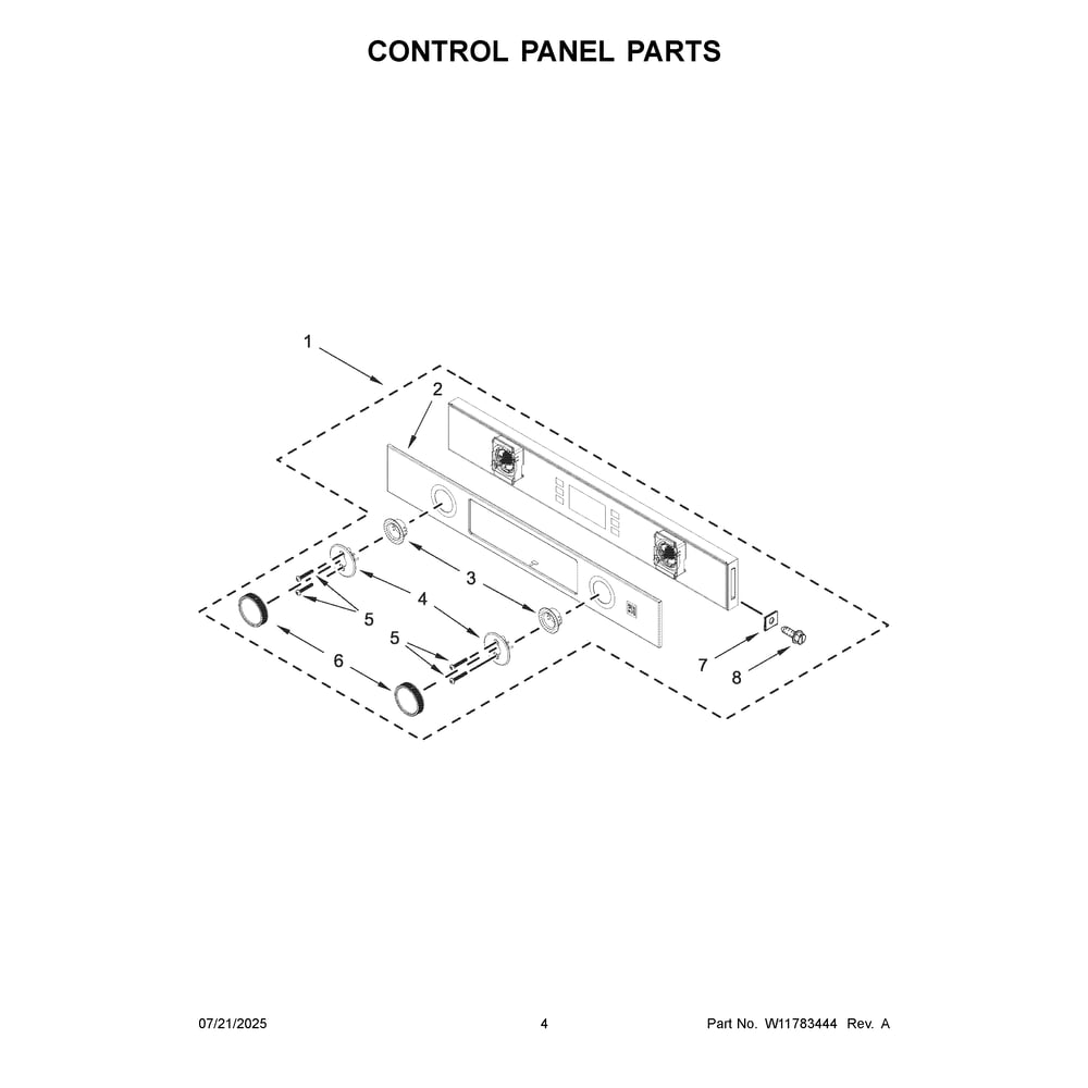 Control Panel Parts Diagram and Parts List for KMBS730SPS00  KitchenAid Microwave