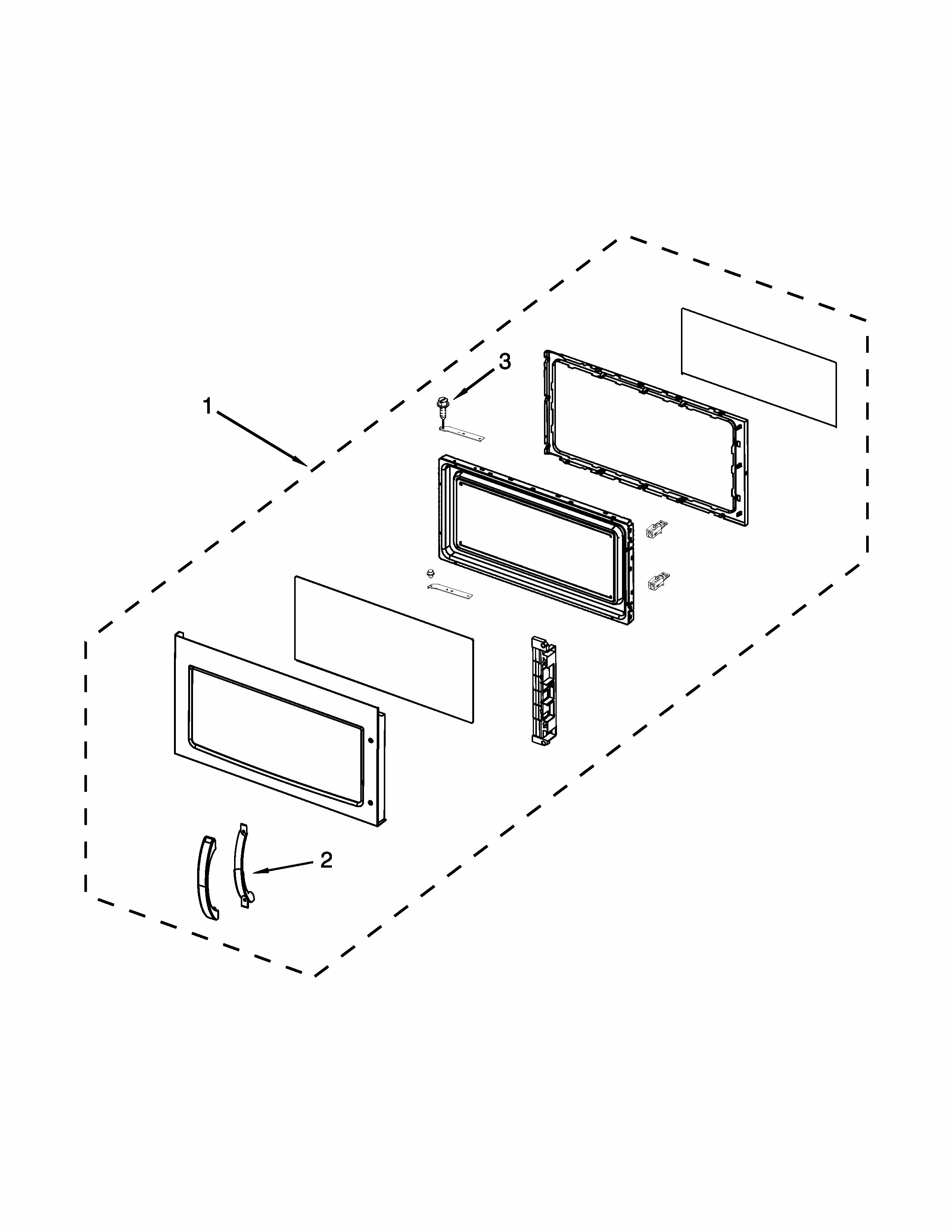 Door Parts Diagram and Parts List for IMH15XVQ6  Whirlpool Microwave