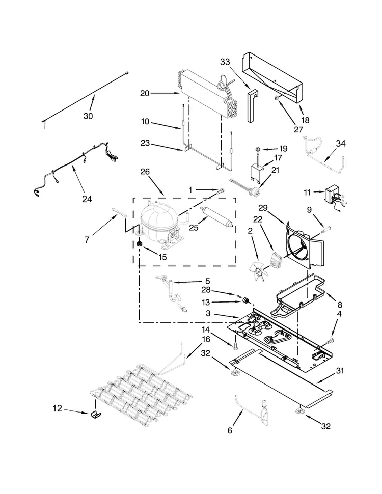 Unit Parts Diagram and Parts List for WRF991BOOM01  Whirlpool Refrigerator