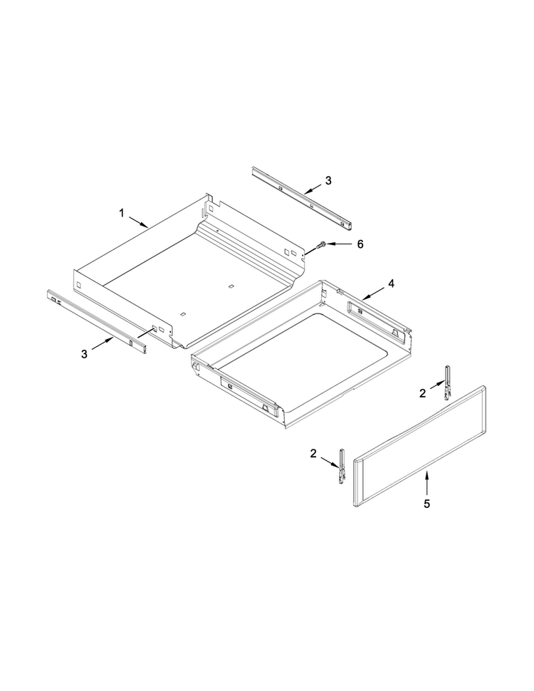 Drawer Parts Diagram and Parts List for KGRS202BSS2  KitchenAid Range