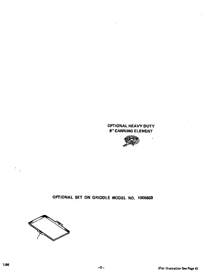 Optional Griddle Diagram and Parts List for 2376*0A  Roper Range