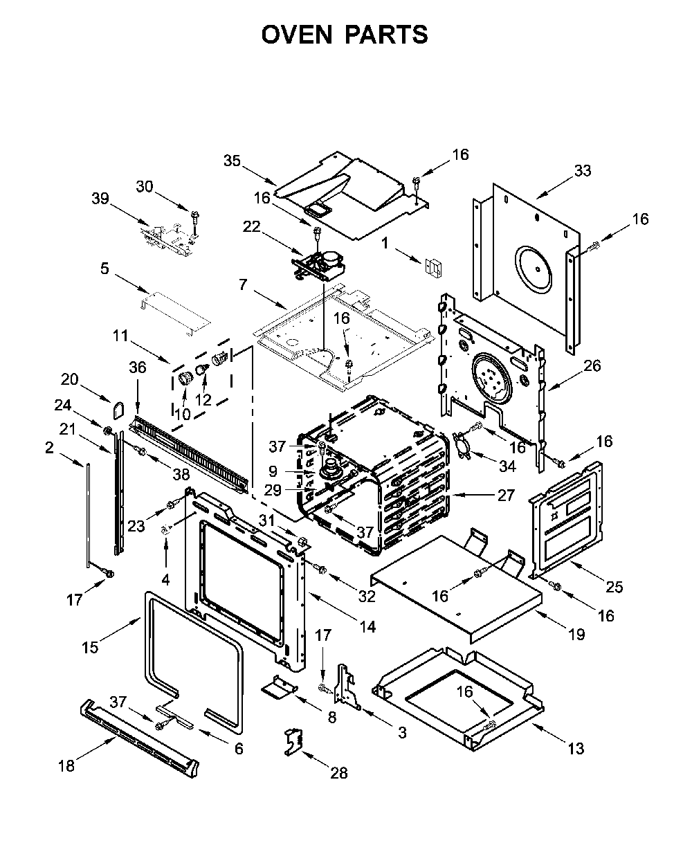 Oven parts Diagram and Parts List for WOD51ES4ES02  Whirlpool Wall Oven