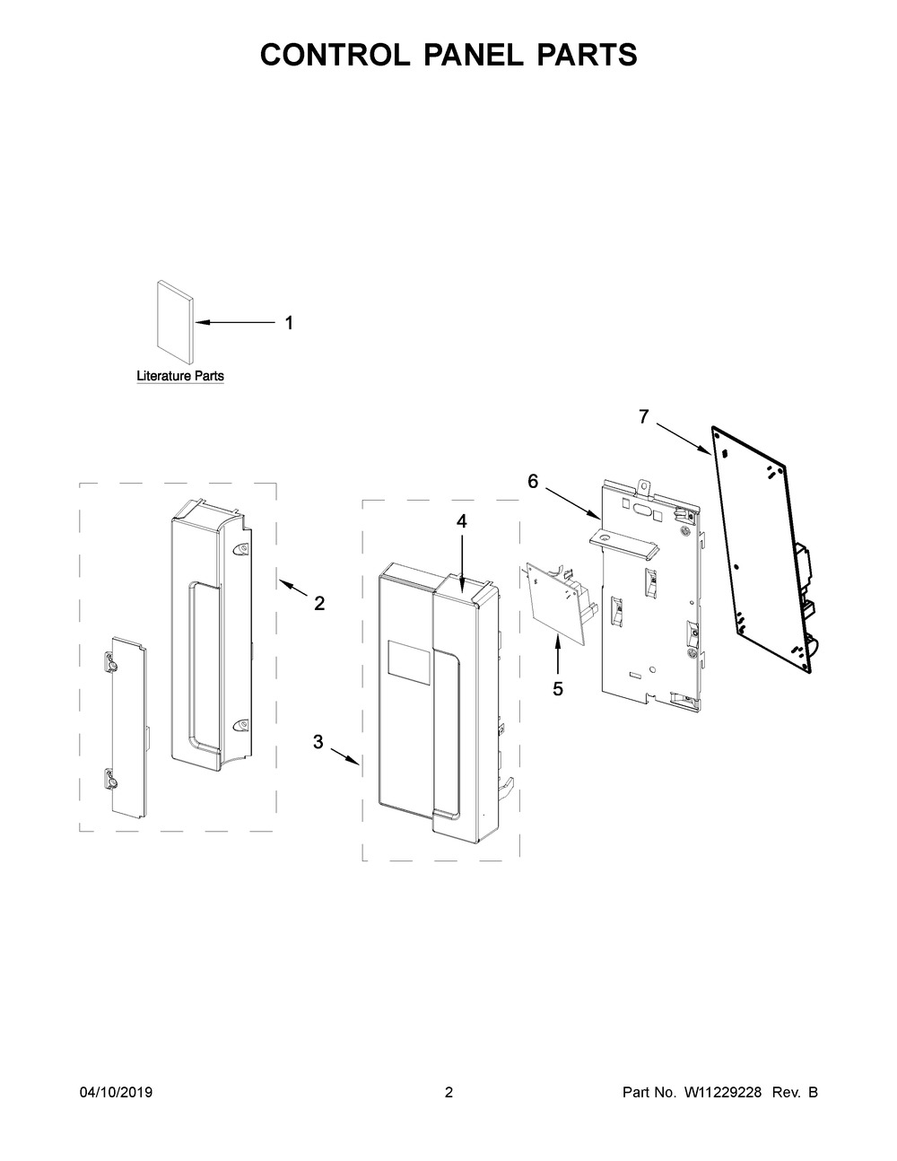 Control Panel Parts Diagram and Parts List for KMLS311HBS0  Whirlpool Microwave