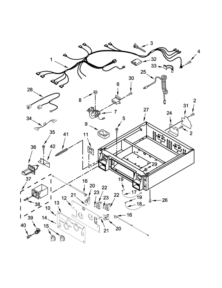 Control Panel And Separator Parts Diagram and Parts List for CSP2861TQ0  Whirlpool Dryer
